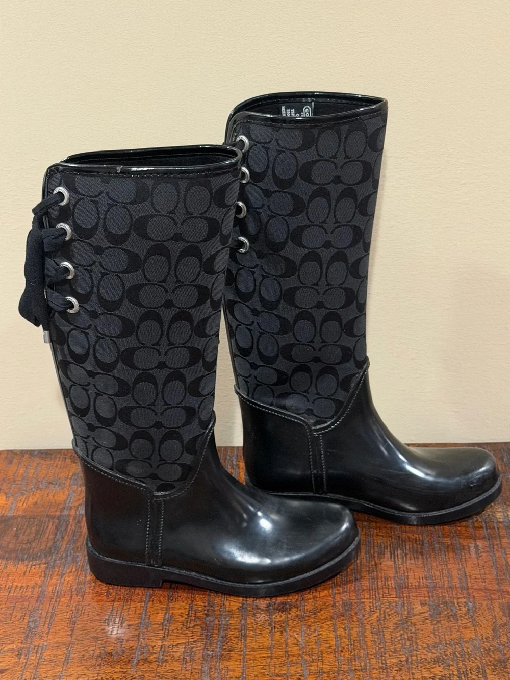 Coach Tristee Rain Boots, Black